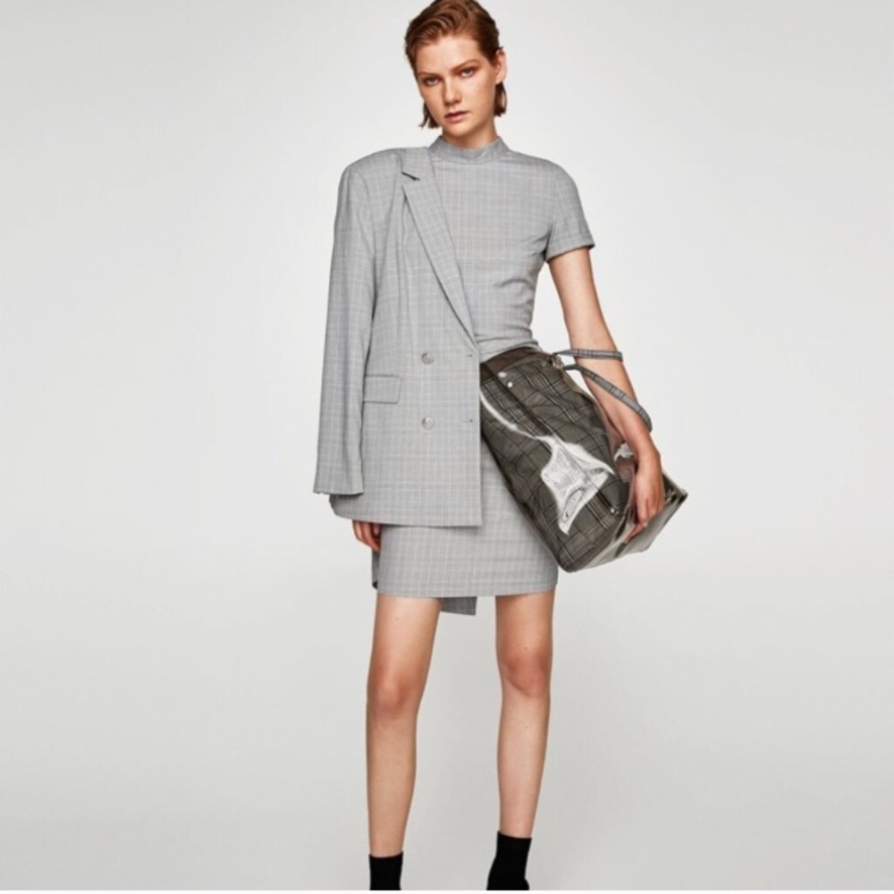 Grey plaid dress